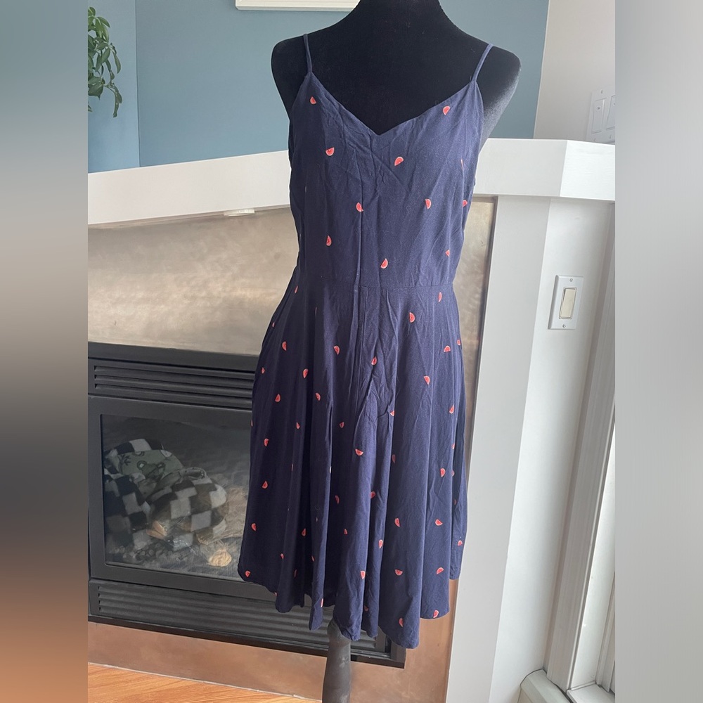 Strap Dress with Watermelon Print